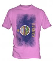 Kansas State Faded Flag Mens T-Shirt