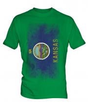 Kansas State Faded Flag Mens T-Shirt