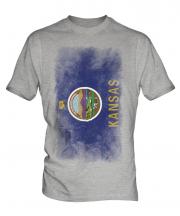 Kansas State Faded Flag Mens T-Shirt