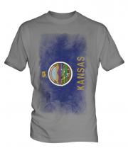 Kansas State Faded Flag Mens T-Shirt