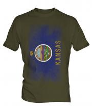 Kansas State Faded Flag Mens T-Shirt
