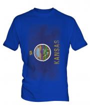 Kansas State Faded Flag Mens T-Shirt