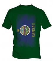 Kansas State Faded Flag Mens T-Shirt