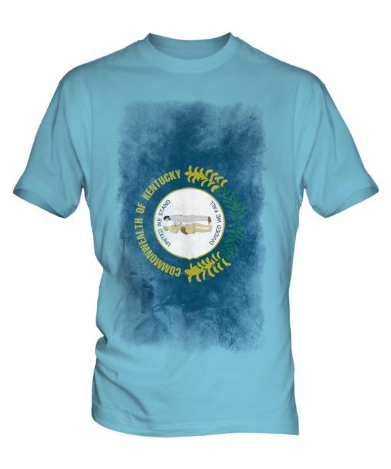 Kentucky State Faded Flag Mens T-Shirt