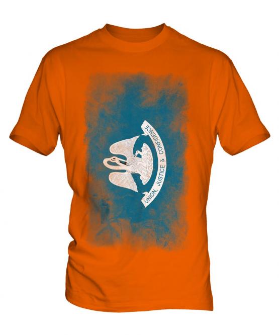 Louisiana State Faded Flag Mens T-Shirt