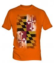 Maryland State Faded Flag Mens T-Shirt