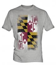 Maryland State Faded Flag Mens T-Shirt