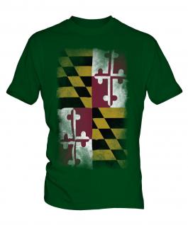 Maryland State Faded Flag Mens T-Shirt