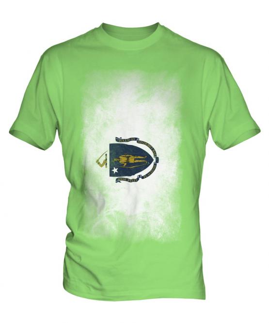 Massachusetts State Faded Flag Mens T-Shirt