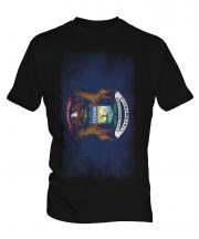 Michigan State Faded Flag Mens T-Shirt