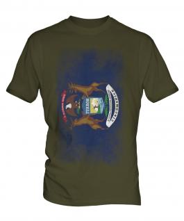 Michigan State Faded Flag Mens T-Shirt