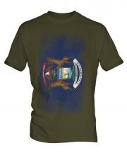 Michigan State Faded Flag Mens T-Shirt