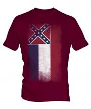 Mississippi State Faded Flag Mens T-Shirt