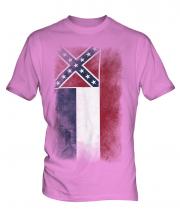 Mississippi State Faded Flag Mens T-Shirt