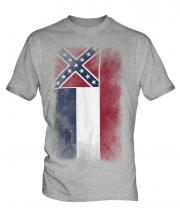 Mississippi State Faded Flag Mens T-Shirt