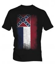 Mississippi State Faded Flag Mens T-Shirt
