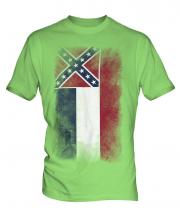 Mississippi State Faded Flag Mens T-Shirt