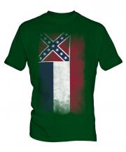 Mississippi State Faded Flag Mens T-Shirt