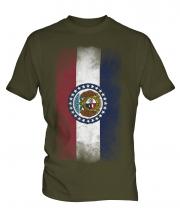 Missouri State Faded Flag Mens T-Shirt
