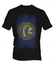 Nebraska State Faded Flag Mens T-Shirt