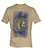 Nebraska State Faded Flag Mens T-Shirt