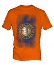 New Hampshire State Faded Flag Mens T-Shirt