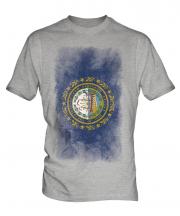 New Hampshire State Faded Flag Mens T-Shirt