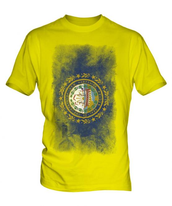 New Hampshire State Faded Flag Mens T-Shirt