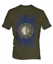 New Hampshire State Faded Flag Mens T-Shirt