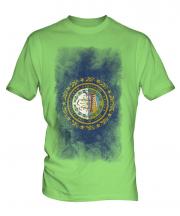 New Hampshire State Faded Flag Mens T-Shirt