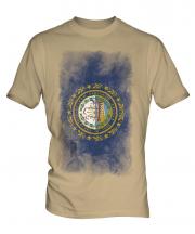 New Hampshire State Faded Flag Mens T-Shirt