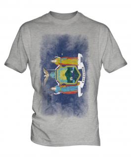 New York State Faded Flag Mens T-Shirt