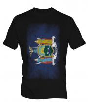 New York State Faded Flag Mens T-Shirt