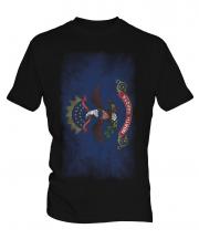 North Dakota State Faded Flag Mens T-Shirt
