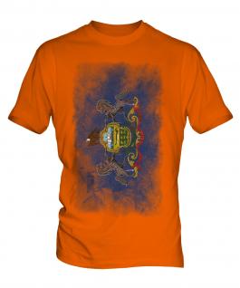 Pennsylvania State Faded Flag Mens T-Shirt