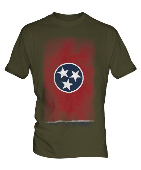 Tennessee State Faded Flag Mens T-Shirt