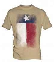 Texas State Faded Flag Mens T-Shirt
