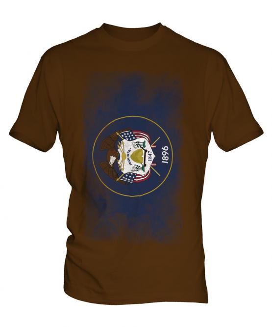 Utah State Faded Flag Mens T-Shirt