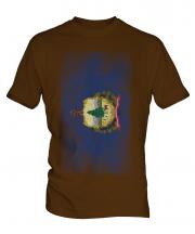 Vermont State Faded Flag Mens T-Shirt