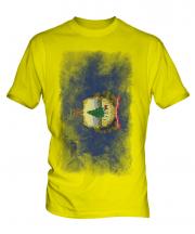 Vermont State Faded Flag Mens T-Shirt