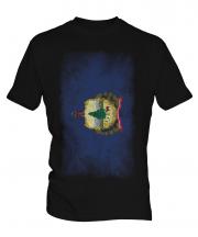 Vermont State Faded Flag Mens T-Shirt