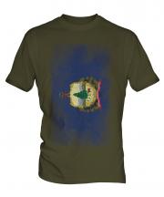 Vermont State Faded Flag Mens T-Shirt