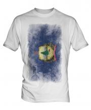 Vermont State Faded Flag Mens T-Shirt