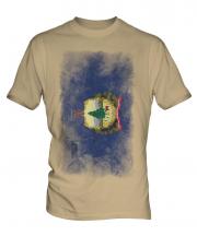 Vermont State Faded Flag Mens T-Shirt