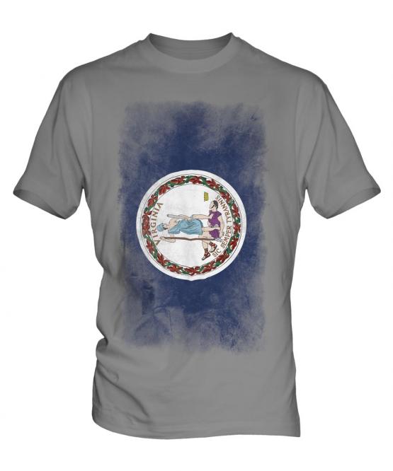 Virginia State Faded Flag Mens T-Shirt