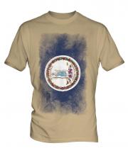 Virginia State Faded Flag Mens T-Shirt