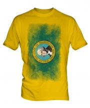 Washington State Faded Flag Mens T-Shirt