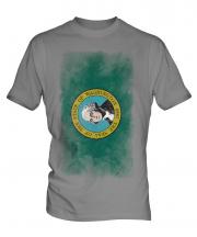 Washington State Faded Flag Mens T-Shirt