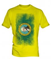 Washington State Faded Flag Mens T-Shirt