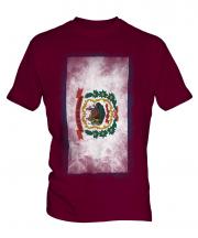 West Virginia State Faded Flag Mens T-Shirt